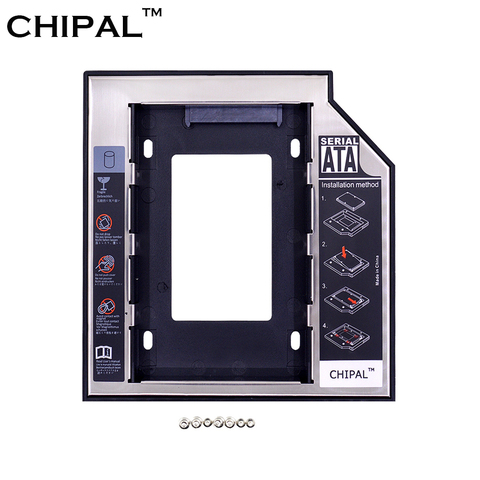 CHIPAL aluminium plastique Optibay 2nd HDD Caddy 9.5mm SATA 3.0 pour 2.5 pouces SSD DVD cd-rom boîtier adaptateur boîtier de disque dur ► Photo 1/6