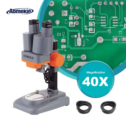 AOMEKIE-Microscope stéréo 40x, appareil d'éclairage LED, outil de soudage des PCB, outil de soudage de téléphones portables, oculaires à champ large ► Photo 1/6