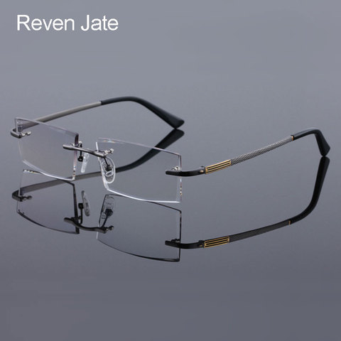 Reken Jate – lunettes en titane sans bords pour homme, monture optique de Prescription, à la mode, 5904 ► Photo 1/1