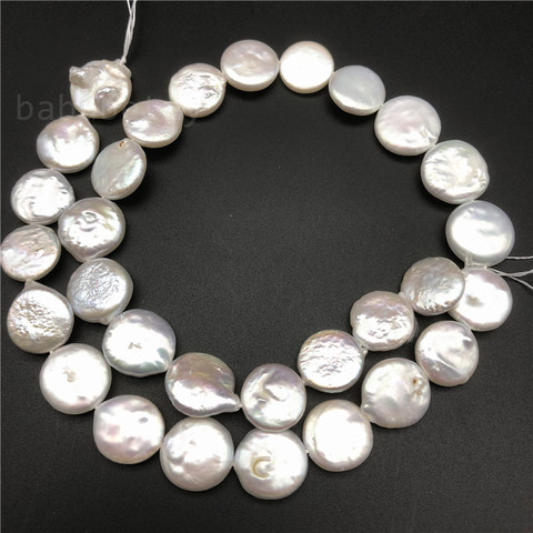 Biwa – collier de perles blanches naturelles, perles d'eau douce authentiques, bricolage, en vrac, 10-13MM, 15 pouces, biwa reborn keshi ► Photo 1/6