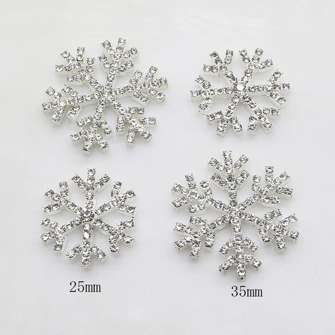 ZMASEY – boutons flocons de neige, 10 pièces/lot, boutons en alliage faits à la main, strass à coudre, décoration de fête de vacances, accessoires en cristal ► Photo 1/3