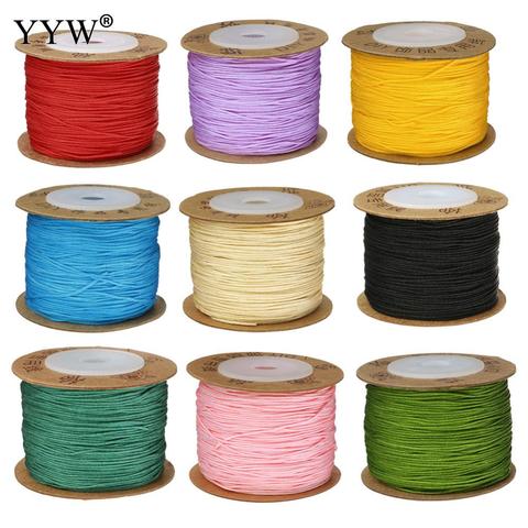 24 Couleur 100 m/Bobine 0.8 MM Corde En Nylon Fil Cordon En Plastique Chaîne Sangle DIY Corde Perle Collier Shamballa Bracelet Fabrication de Bijoux ► Photo 1/6