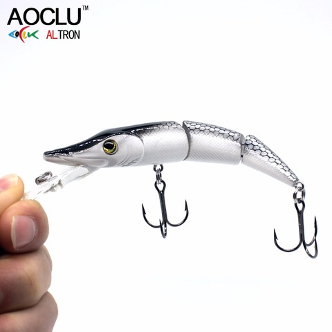 AOCLU wobbler artificiel 105mm 17.4g naufrage brochet appât dur Minnow profondeur 0.5-1.8m leurre de pêche VMC crochets 6 couleurs attirail ► Photo 1/6