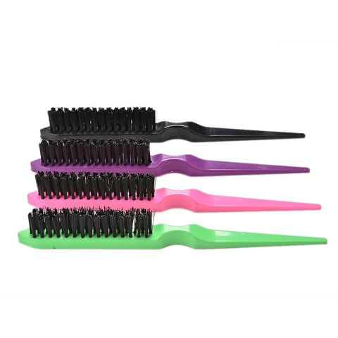 1 pièces brosses à cheveux professionnelles peigne taquin dos peignage brosse à cheveux mince ligne outils de coiffure 4 couleurs en gros ► Photo 1/6