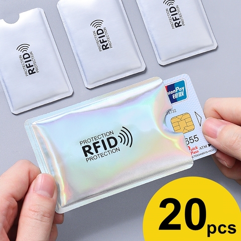 Anti Rfid portefeuille blocage lecteur serrure porte carte bancaire Id porte-cartes de banque Protection métal crédit NFC support Aluminium ► Photo 1/5