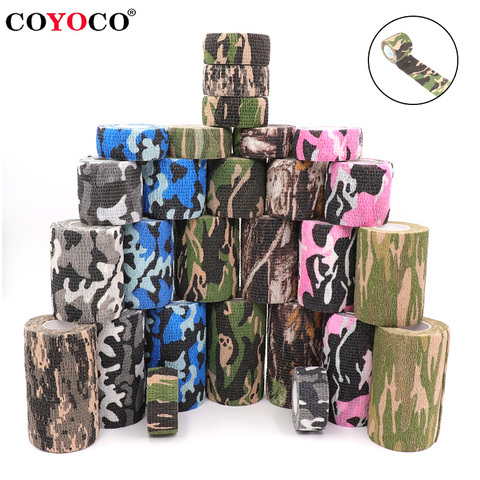 4.5 m Camouflage Élastique Wrap Bande Chasse Déguisement Elastoplast Auto-Adhésif Protecteur Sports Doigt Cheville de Sport Bandage ► Photo 1/6