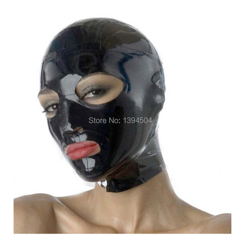 Offre spéciale limite solide temps réel nouveau chaud Sexy femmes Latex hottes yeux ouverts et bouche masque Monochrome commun capuche femme ► Photo 1/1