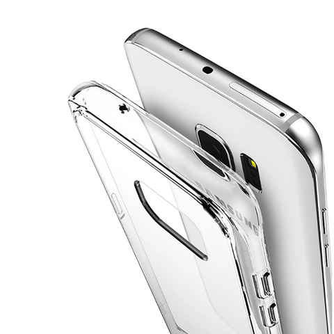 Coque transparente en Silicone TPU pour Samsung, compatible modèles Galaxy S6, S7 edge, Ultra-mince ► Photo 1/5