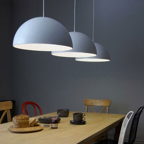 Simple et belle suspension hémisphérique en métal meilleur prix. Ingénierie d'éclairage de magasin de barre de maison de lampe de suspension moderne ► Photo 1/1