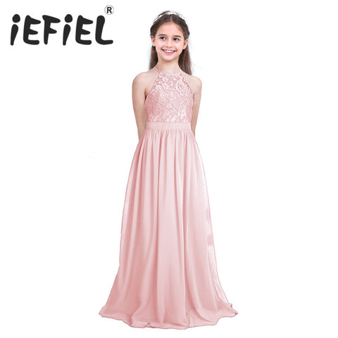 Petites filles enfant/enfants perle rose fleur fille robes première Communion robe pour mariage demoiselle d'honneur et anniversaire fête formelle ► Photo 1/6