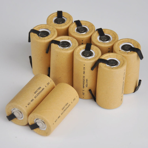 Batterie Rechargeable Ni-Mh SC 1.2V 2500mah, 10 à 16 pièces, cellule Sub C avec onglets à souder pour makita-bosch Hitachi, perceuse électrique ► Photo 1/6