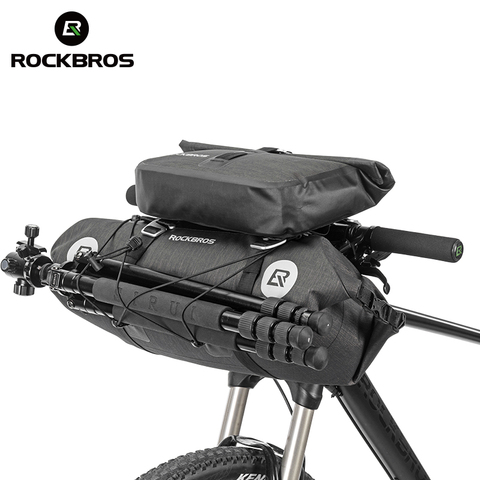 ROCKBROS sac pour vélo 2 en 1 Set étanche grande capacité 20 L vtt guidon de route poche de sac avant sacoche accessoires vélo ► Photo 1/6