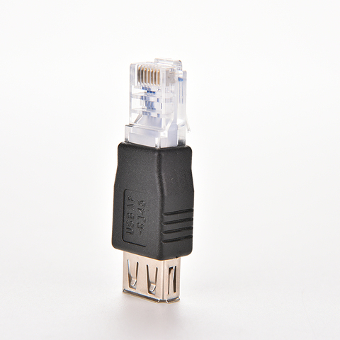 Adaptateur RJ45 mâle vers USB 2.0 AF femelle, connecteur, câble réseau LAN pour ordinateur portable, convertisseur Ethernet ► Photo 1/6