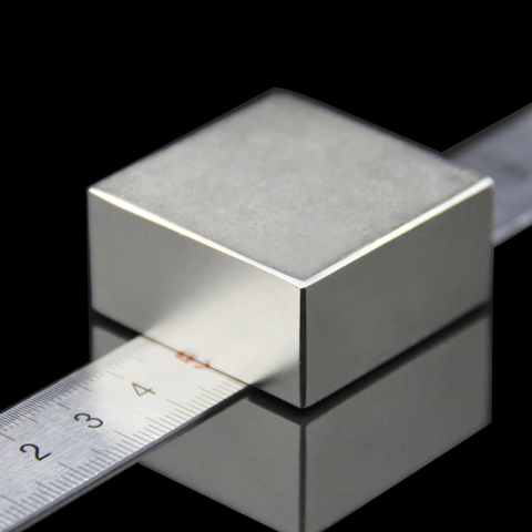 Aimant N52 Super puissant en néodyme, bloc de terre Rare, aimants N40 x 40x20mm, NdFeB ► Photo 1/6