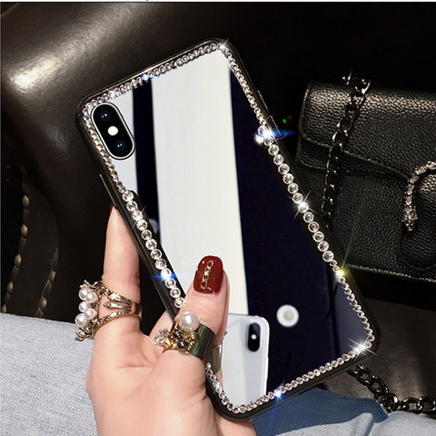 Coque souple avec strass pour iPhone, compatible modèles 6 Plus, 7, 8 Plus, 12, Mini, 11 Pro Max, X, XR, Xs Max, tendance, nouvelle collection ► Photo 1/6