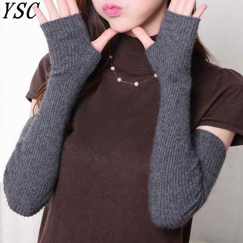 YUNSHUCLOSET-gants tricotés en cachemire pour femmes, mitaines pour bras, de haute qualité, 40/50/60 cm, livraison gratuite, offres spéciales ► Photo 1/2