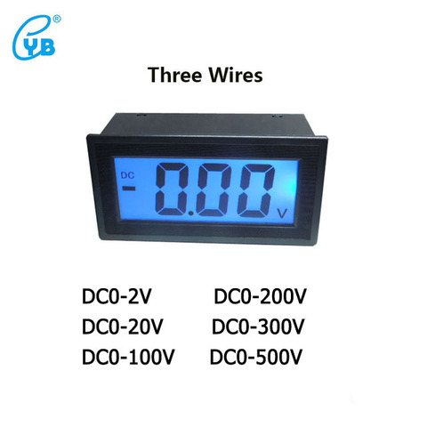 Voltmètre cc à trois fils, numérique, avec écran LCD rétro-éclairé, bleu ► Photo 1/3