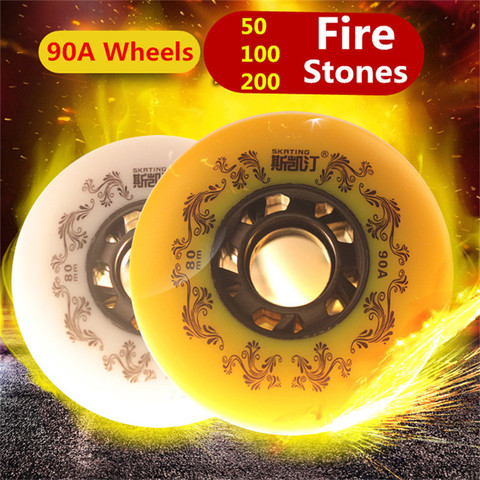 [52 104 208 silex Spark wheel] 8 pièces patinage Original FireStone étincelles patins à roues alignées 90A roue, pour le feu de freinage coulissant ► Photo 1/6