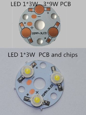 10 pcs/lot LED 1 W puce dissipateur de chaleur LED plaque de base en aluminium haute puissance LED perles radiateur utilisation pour 1*3 W 3*3 W PCB lampe puce LED perles ► Photo 1/5