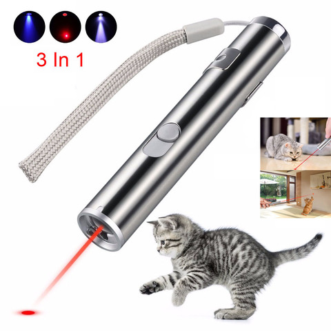 Mini pointeur à laser rouge, rouge, rechargeable par USB 3 en 1 ► Photo 1/1