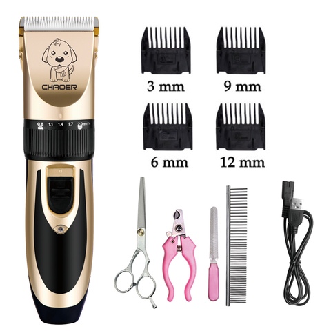 Tondeuse professionnelle de toilettage pour animaux de compagnie, électrique et Rechargeable, outil de toilettage, à faible bruit, coupe de cheveux, ensemble de machines ► Photo 1/6