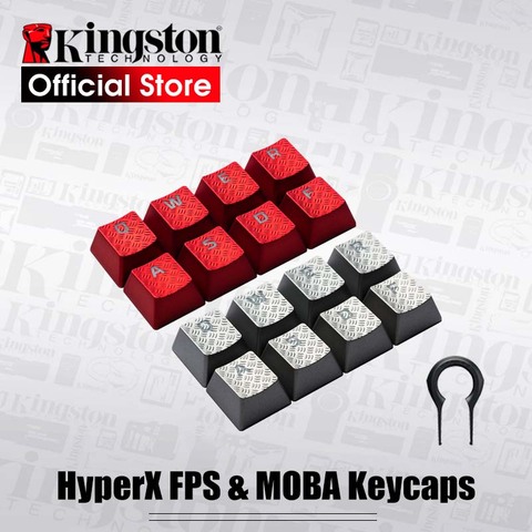 Kingston – capuchons de clavier de jeu HyperX FPS & MOBA, Kit de mise à niveau personnalisé, 8 pièces, capuchon de clavier mécanique, flamme rouge, argent ► Photo 1/5