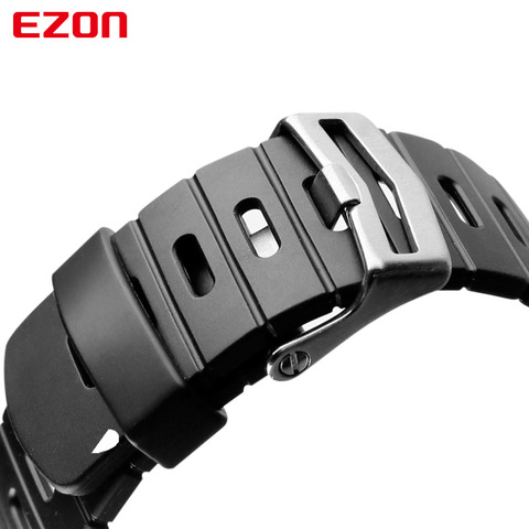 Bracelet de montre en caoutchouc Silicone noir, 24mm, pour montre-bracelet, EZON L008 T023 T029 T031 G1 G2 S2 H001 T007, noir, bracelet de montre ► Photo 1/6