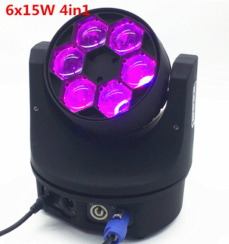 6X15W RGBW 4IN1 Led faisceau yeux abeille tête mobile lumière DMX scène lumière gradateur 10/15 canaux ► Photo 1/1