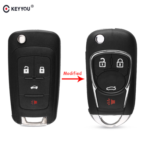 KEYYOU – coque de clé télécommande pliable à 4 boutons, pour Chevrolet Camaro/Cruze/Equinox/Impala/Malibu/Sonic ► Photo 1/6
