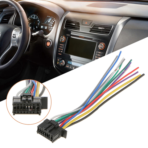 Remplacement de ligne de connecteur Audio de harnais | Fil Radio 16Pin pour Pioneer 2350 voiture stéréo 6.3 pouce rencontre le Code couleur aie 1 pièce ► Photo 1/6