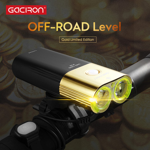 GACIRON – lampe frontale de vélo professionnelle, 1800 lumens, batterie d'alimentation, étanche IPX6, Rechargeable par USB, 6700mAh ► Photo 1/6