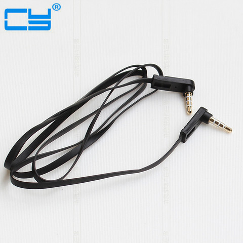 Adaptateur de câble Audio stéréo, ligne plate de 1m, Mini Jack droit à Angle droit de 3.5mm, 90 degrés ► Photo 1/4