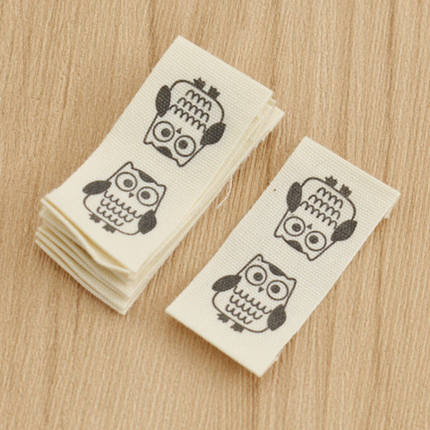 Étiquettes en tissu lavables en forme de hibou, 10 pièces, pour la couture à la main bricolage la couture artisanale, sac de vêtements, accessoires pour chaussures ► Photo 1/5