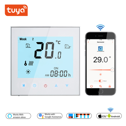 Thermostat WiFi, contrôleur de température pour chaudière électrique/eau/gaz, chauffage au sol, wifi, TUYA Smart Life en 16A/3A ► Photo 1/6