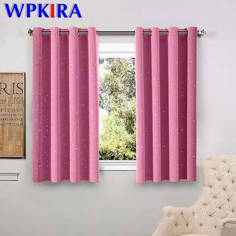 Étoiles brillantes enfants rideaux en tissu pour salon enfants garçon fille chambre bleu/rose Cortinas occultants sur mesure drapé wp123-45 ► Photo 1/6