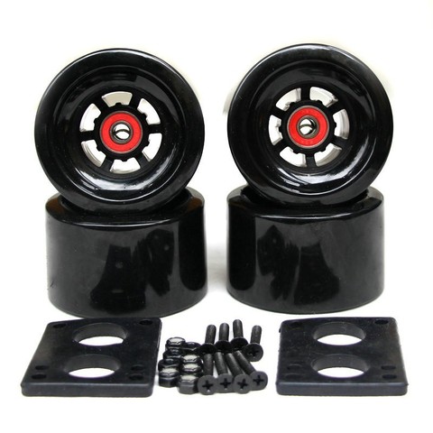 Riserpad-roues pour skateboard longue course urbaine, 83x52mm, 6mm, boulons de 35mm, ABEC-9 roulements ► Photo 1/1