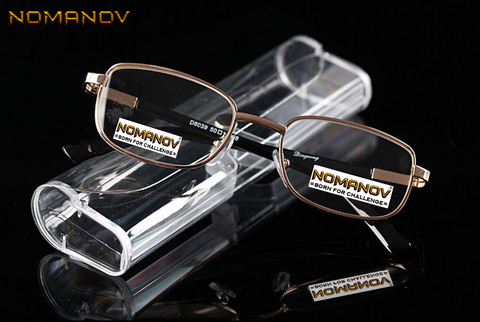 Luxe doré classique lunettes de lecture jante complète antidérapant jambe lunettes avec étui + 0.75 + 1 + 1.25 + 1.5 + 1.75 + 2 + 2.25 + 2.5 + à + 4 ► Photo 1/6
