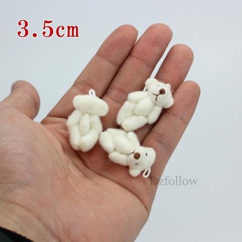 Mini ourson en peluche articulée, 3.5cm, 10 pièces, boîte de mariage, jouet poupée, vêtement et accessoires pour cheveux, poupée décorative ► Photo 1/6