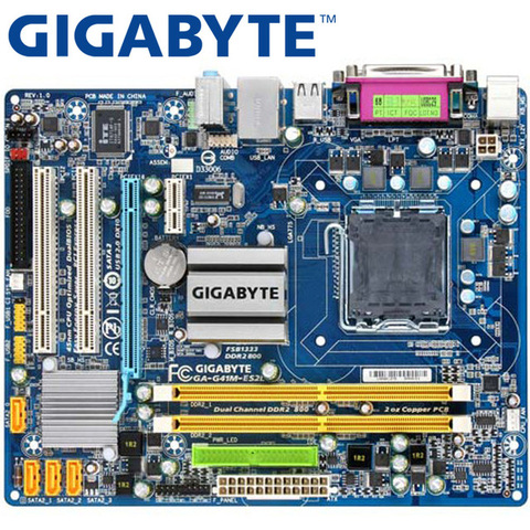 GIGABYTE – carte mère GA-G41M-ES2L micro-atx originale G41, composant pour ordinateur de bureau, compatible avec processeur Core 2, DDR2, Socket LGA 775, 8 go ► Photo 1/1