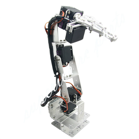 Arduino Robot 6 DOF Aluminium Pince Griffe Mount Kit Mécanique Bras Robotique et Servos et Métal Servo Corne-Argent 20% OFF ► Photo 1/1