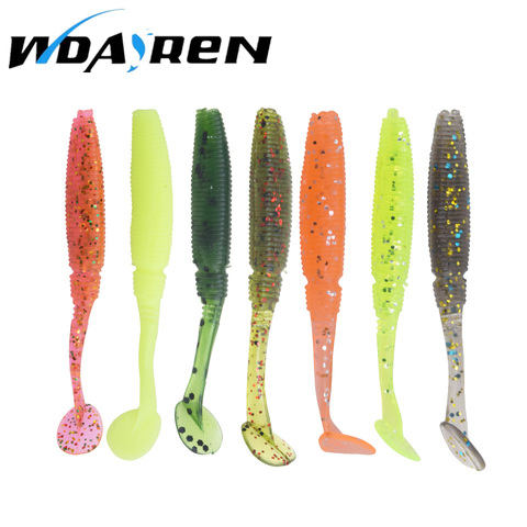 WDAIREN 20 pièces/pack leurre de pêche 5.6CM/0.8g T queue poisson nagappât plastique ver carpe pêche douce artificielle appât FA-049 ► Photo 1/5