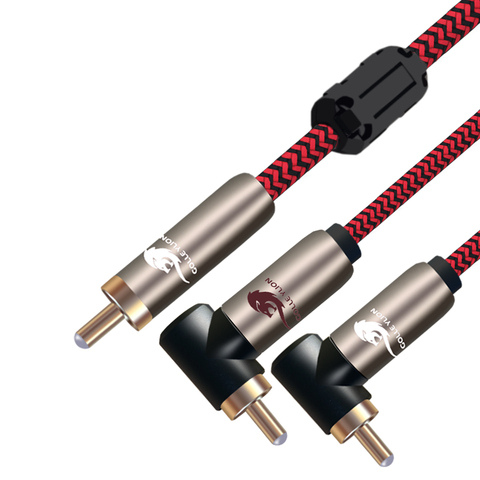 Câble séparateur Audio stéréo RCA vers 2x RCA mâle, pour caisson de basses, système Hi-Fi, haut-parleur, ligne 2 RCA 1m 2m 3m 5m 8m ► Photo 1/6