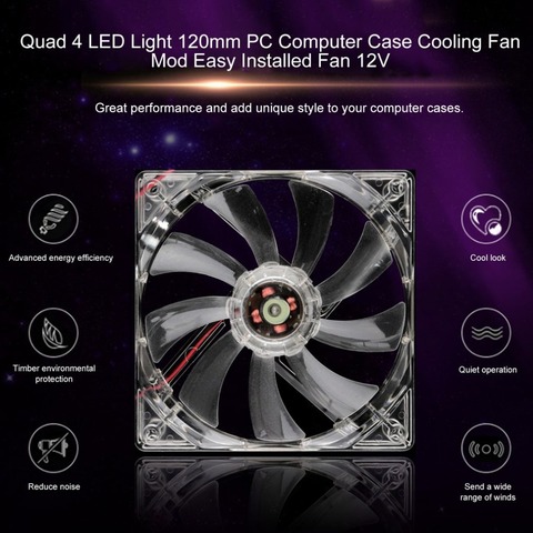 Refroidisseur 120mm ventilateur cpu cooler gadget pc ventilateur 12 v de refroidissement gadgets PC Ordinateur Ventilateur Quad 4 LED Lumière refroidisseur pour ordinateur portable dropshipping ► Photo 1/6