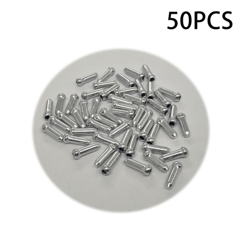 50 pièces/lot en alliage d'aluminium vélo frein levier de vitesse intérieur câble conseils fil embout serti accessoires de vélo pour vtt vélo ► Photo 1/6