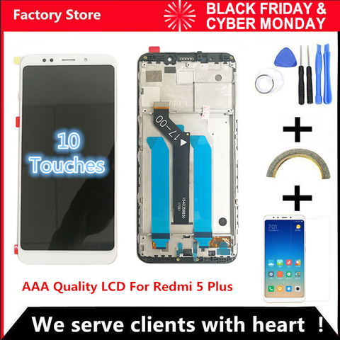 10-Touch AAA qualité LCD + cadre pour Xiaomi Redmi 5 Plus remplacement de l'écran d'affichage LCD pour Redmi 5 Plus écran LCD Snapdragon 625 ► Photo 1/5