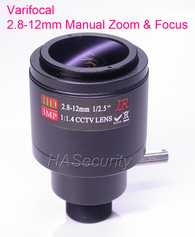 2.8mm ~ 12mm À Focale Variable Manuel Zoom & Focus 3.0MP Lentille optique M12 montage pour l'installation de caméra de VIDÉOSURVEILLANCE/l'assemblée ► Photo 1/1