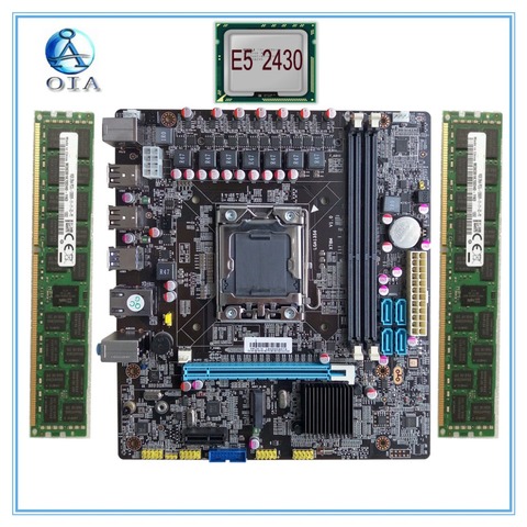 Carte mère X78 pour ordinateur de bureau, nouveauté, LGA 1356, avec E5 2430 + 8 go (4 go x 2) de RAM, M.2 ddr3 ecc, port usb M ATX ► Photo 1/1