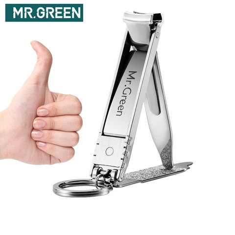 MR.GREEN – coupe-ongles ultra-fin et pliable, outil de manucure pour les orteils, en acier inoxydable, porte-clé, haute qualité, vente en gros ► Photo 1/6