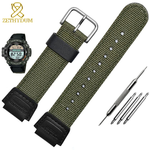 Bracelet de montre en toile 18mm bracelet de montre adapté pour AE-1200WH-1B/SGW-300H/400/SGW-500 8/5000 bracelet de montre en nylon 16mm ► Photo 1/6