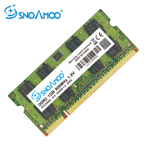 SNOAMOO – mémoire de serveur d'ordinateur portable, modèle DDR2, capacité 1 go 2 go, fréquence d'horloge 667/PC2-5300S/800MHz, ram PC2-6400S broches CL5 CL6 1.8V 2Rx8 SO-DIMM, garantie de mémoire vive ► Photo 1/6